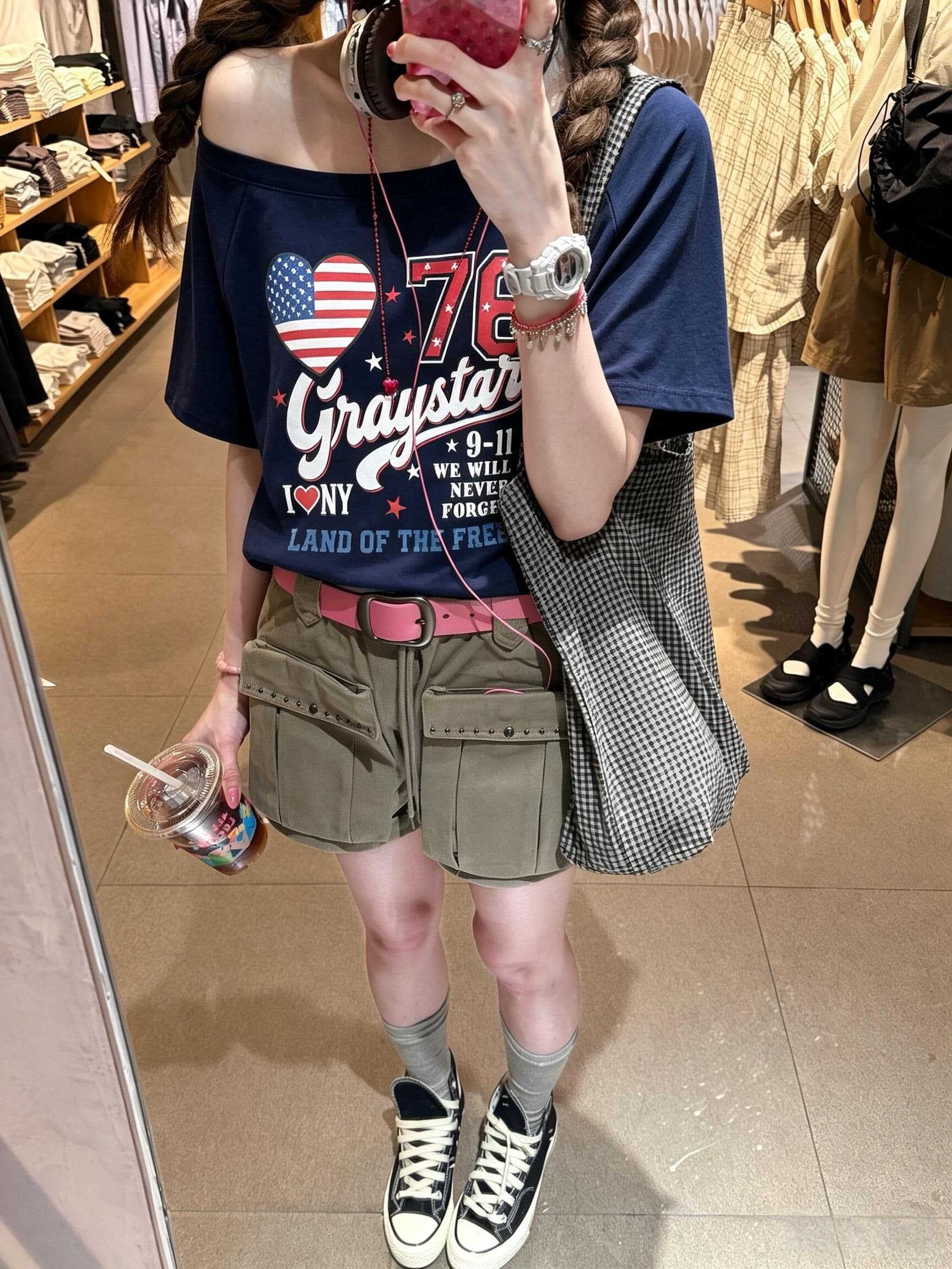 얼음 도자기 면 32 원본 순면 당겨 프레임 200그램 95 면 5 암모니아 Lun 슈퍼 쿨 미끄러짐 비스듬한 오프숄더 반팔 티셔츠 여성 상세 이미지 4