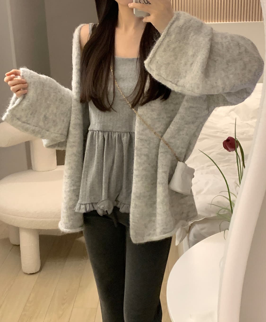 있음 선적 사이즈 업데이트 한국 chic 봄 여름 새로운 한 부서 다용도 프릴 한 단어 캐미솔 상세 이미지 17