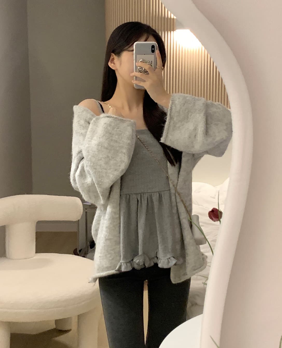 있음 선적 사이즈 업데이트 한국 chic 봄 여름 새로운 한 부서 다용도 프릴 한 단어 캐미솔 상세 이미지 18
