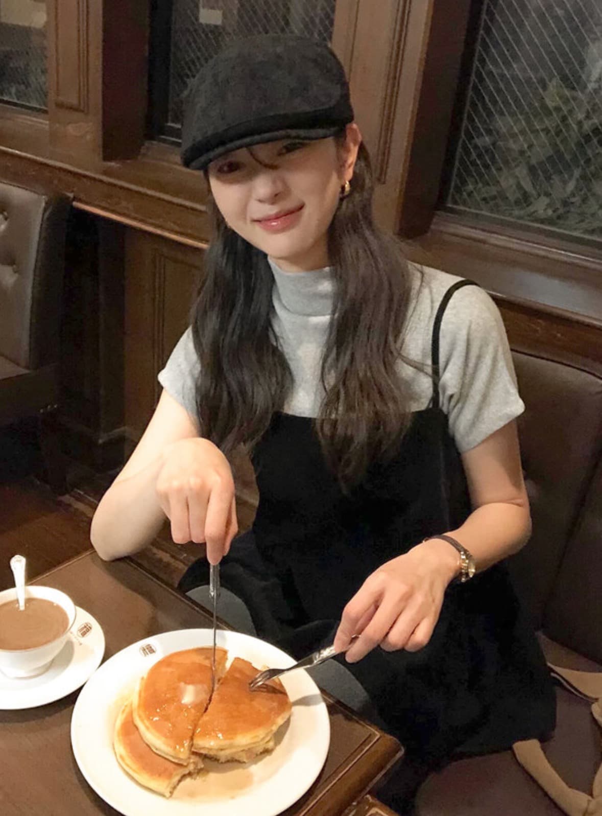 있음 선적 한국 chic 봄 새로운 한 부서 달콤함 뒤로 레이스업 디자인 센스 슬립 드레스 셔츠 이미지 4