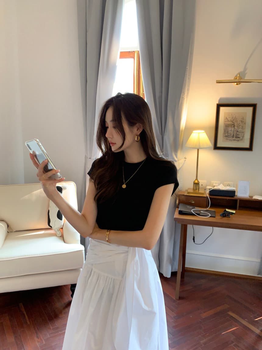 있음 선적 사이즈 업데이트 한국 chic 봄 여름 새로운 법 디자인 센스 불규칙 반신 스커트 롱 스커트 상세 이미지 49