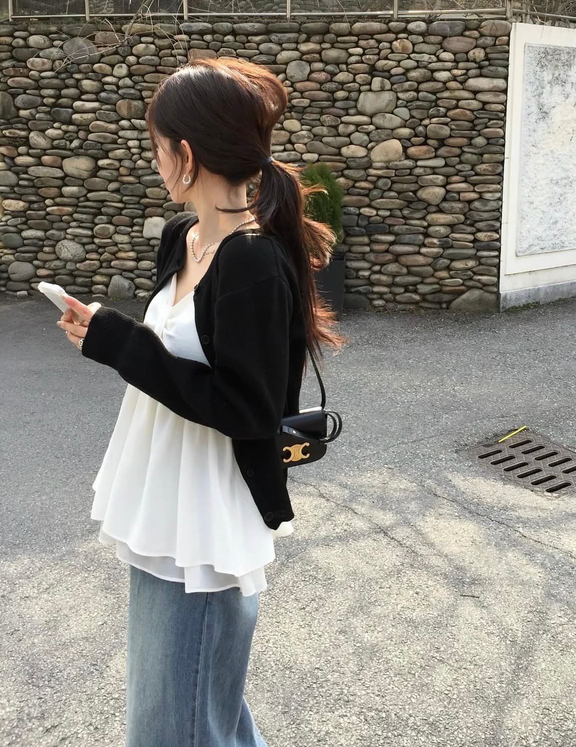 있음 선적 사이즈 업데이트 한국 chic 봄 여름 새로운 달콤함 다용도 이중층 치마 스타일 조끼 캐미솔 이미지 3