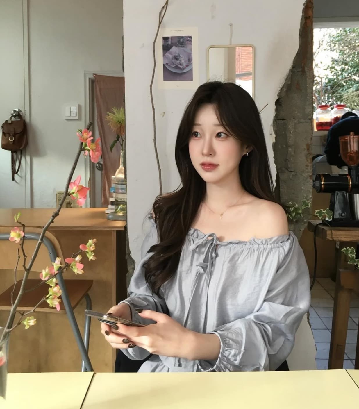있음 선적 사이즈 업데이트 한국 chic 봄 여름 새로운 디자인 센스 프릴 오프숄더 스트랩 달콤함 드레스 상세 이미지 3