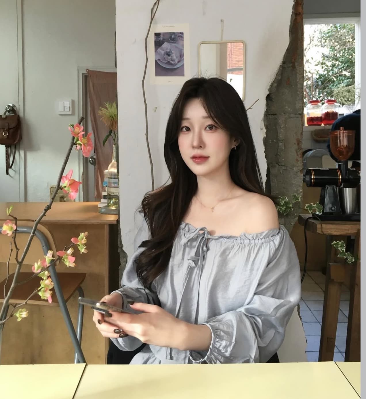 있음 선적 사이즈 업데이트 한국 chic 봄 여름 새로운 디자인 센스 프릴 오프숄더 스트랩 달콤함 드레스 상세 이미지 5