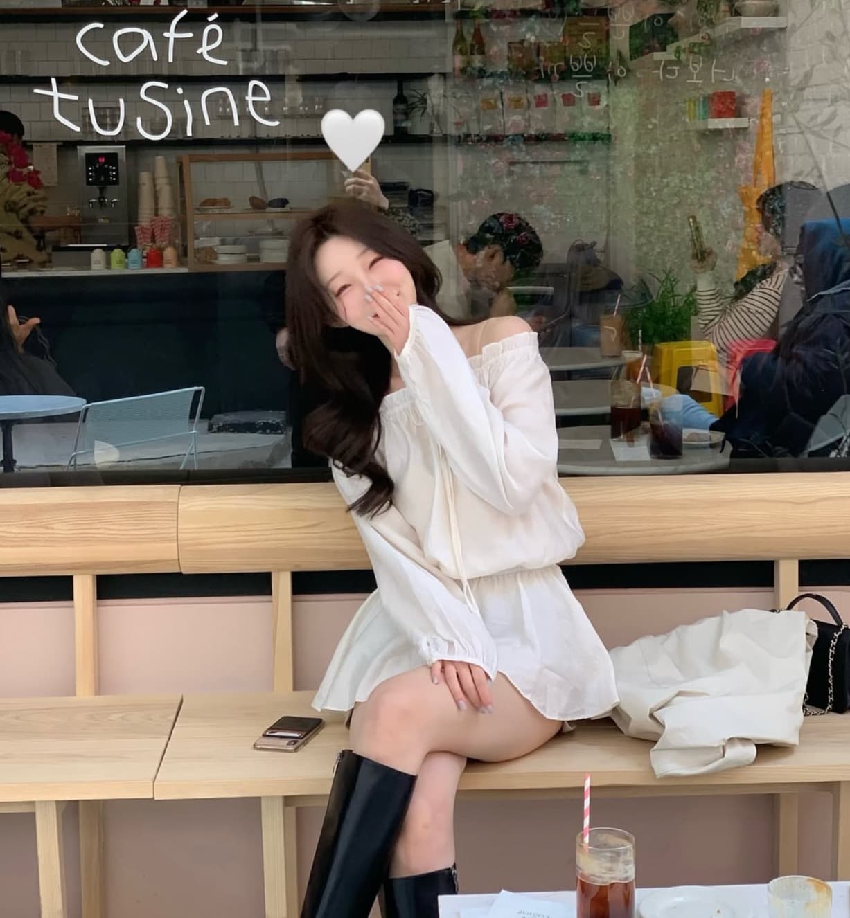 있음 선적 사이즈 업데이트 한국 chic 봄 여름 새로운 디자인 센스 프릴 오프숄더 스트랩 달콤함 드레스 상세 이미지 7