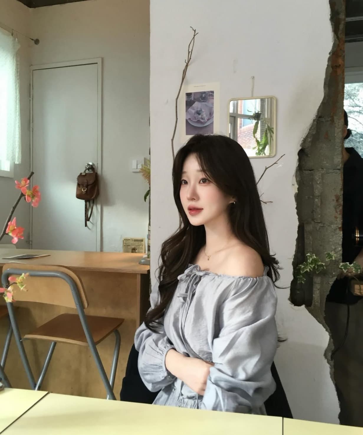 있음 선적 사이즈 업데이트 한국 chic 봄 여름 새로운 디자인 센스 프릴 오프숄더 스트랩 달콤함 드레스 상세 이미지 10