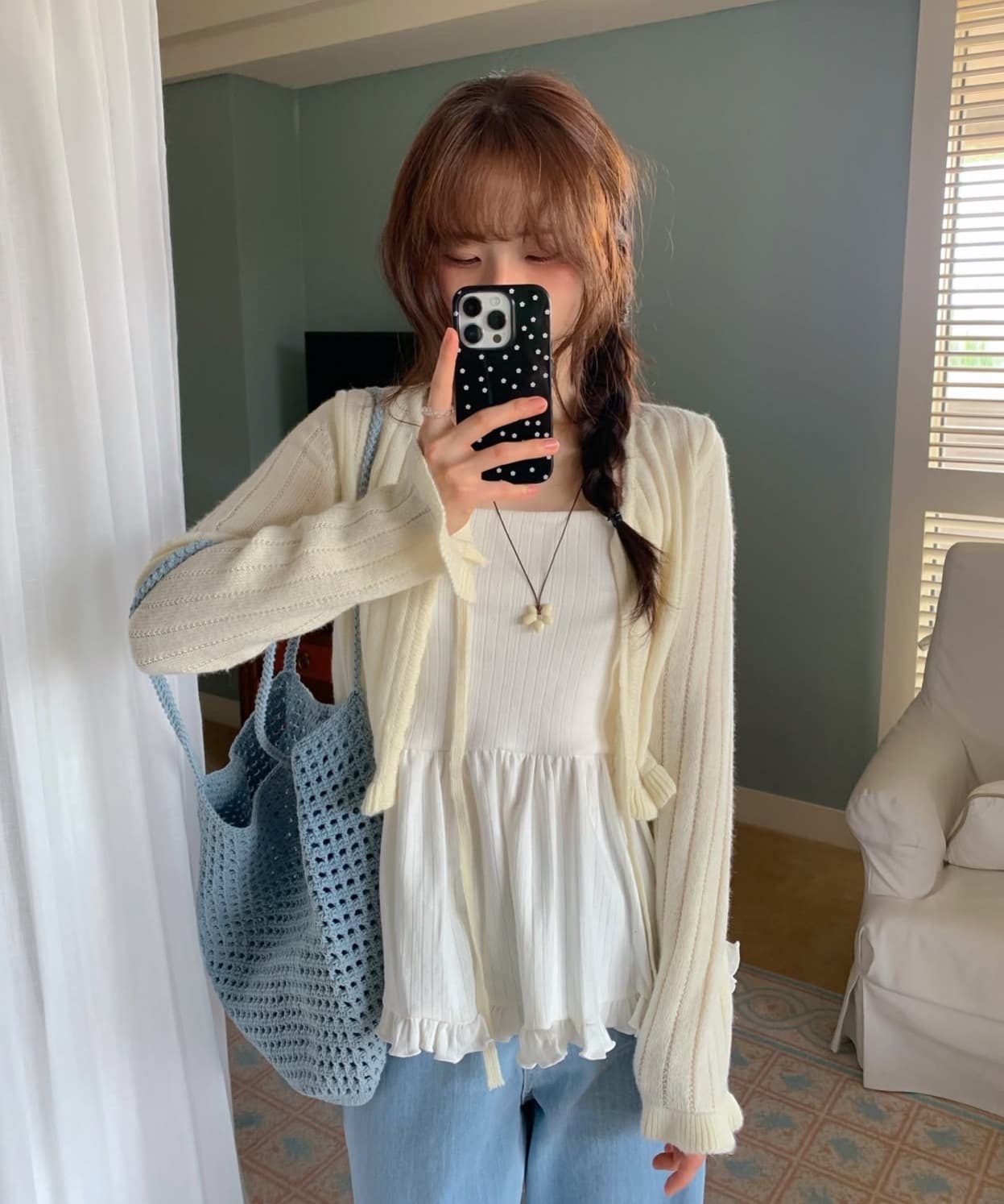 있음 선적 사이즈 업데이트 한국 chic 봄 여름 새로운 한 부서 다용도 프릴 한 단어 캐미솔 상세 이미지 5