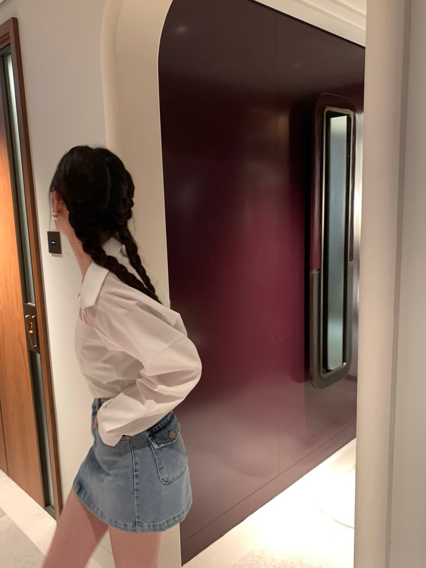 있음 선적 사이즈 업데이트 한국 chic 여름 새로운 품격 폴로 칼라 쇼트 스타일 셔츠 캐미솔 투피스 세트 상세 이미지 25