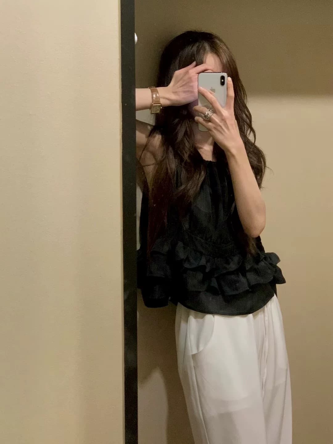 있음 선적 사이즈 업데이트 한국 chic 여름 새로운 얇은 스타일 달콤함 품격 다중 레이어 레이스 진자 캐미솔 상세 이미지 12