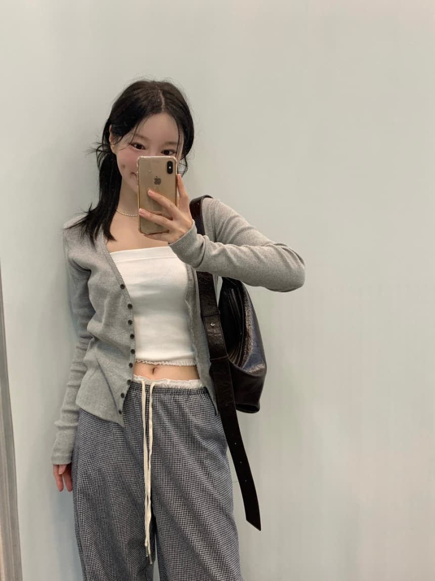 있음 선적 사이즈 업데이트 한국 chicq 봄 여름 새로운 레트로 패치워크 펌프 로프 와이드 레그 팬츠 캐주얼 바지 상세 이미지 6