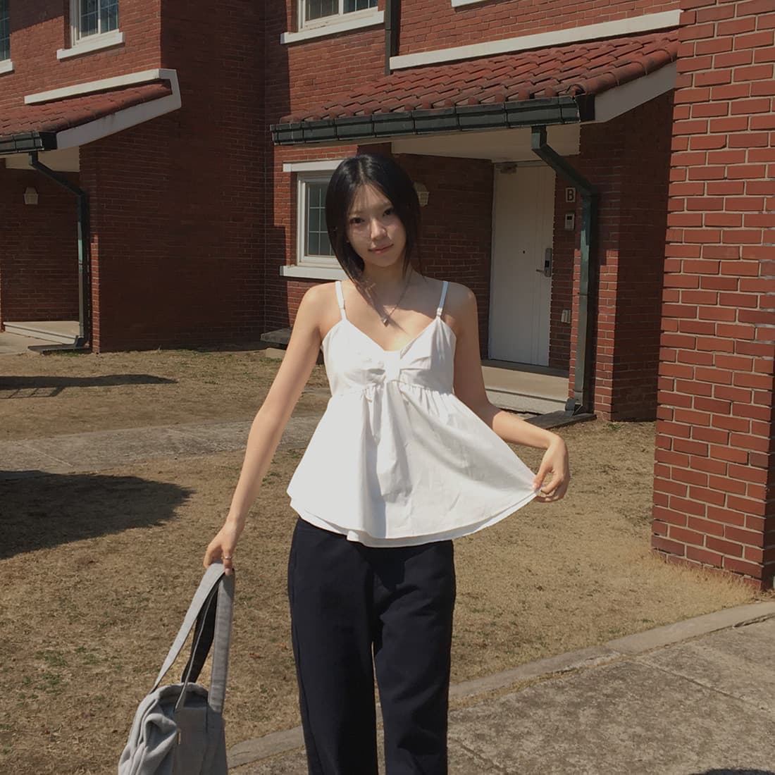 있음 선적 사이즈 업데이트 한국 chic 여름 새로운 이중층 치마 스타일 조끼 슬립 맨위 머리카락 올가미 로드 중 상세 이미지 29