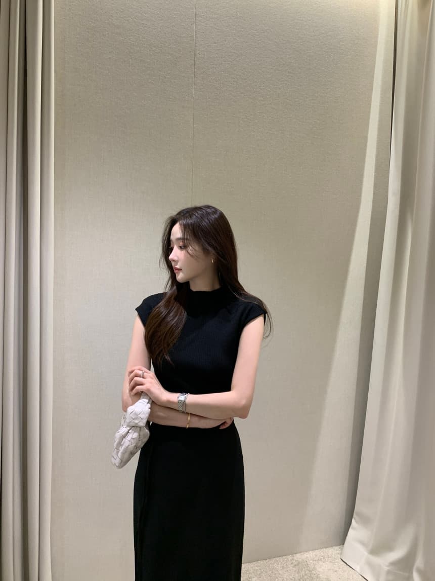 있음 선적 사이즈 업데이트 한국 chic 여름 새로운 품격 단색 미니멀리즘 반팔 니트 스웨터 상세 이미지 23