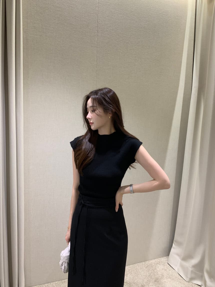 있음 선적 사이즈 업데이트 한국 chic 여름 새로운 품격 단색 미니멀리즘 반팔 니트 스웨터 상세 이미지 27