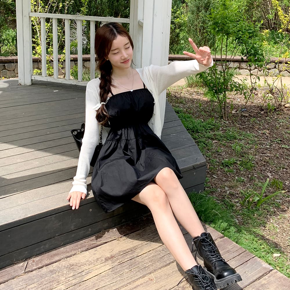 있음 선적 사이즈 업데이트 한국 chic 여름 품격 쉬폰 슬립 드레스 여성 루즈핏 연령 감소 휴가 미니 스커트 상세 이미지 15