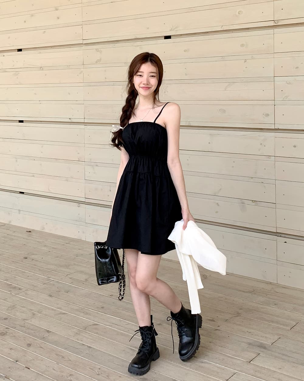 있음 선적 사이즈 업데이트 한국 chic 여름 품격 쉬폰 슬립 드레스 여성 루즈핏 연령 감소 휴가 미니 스커트 상세 이미지 26