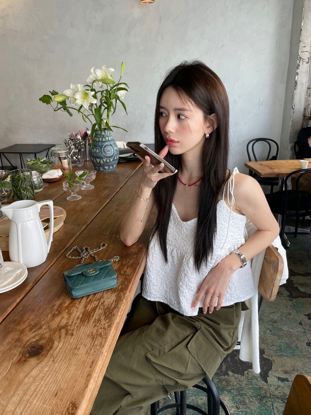 있음 선적 사이즈 업데이트 한국 chic 여름 새로운 품격 달콤함 레이스업 슬립 연령 감소 단색 인형 셔츠 상세 이미지 23
