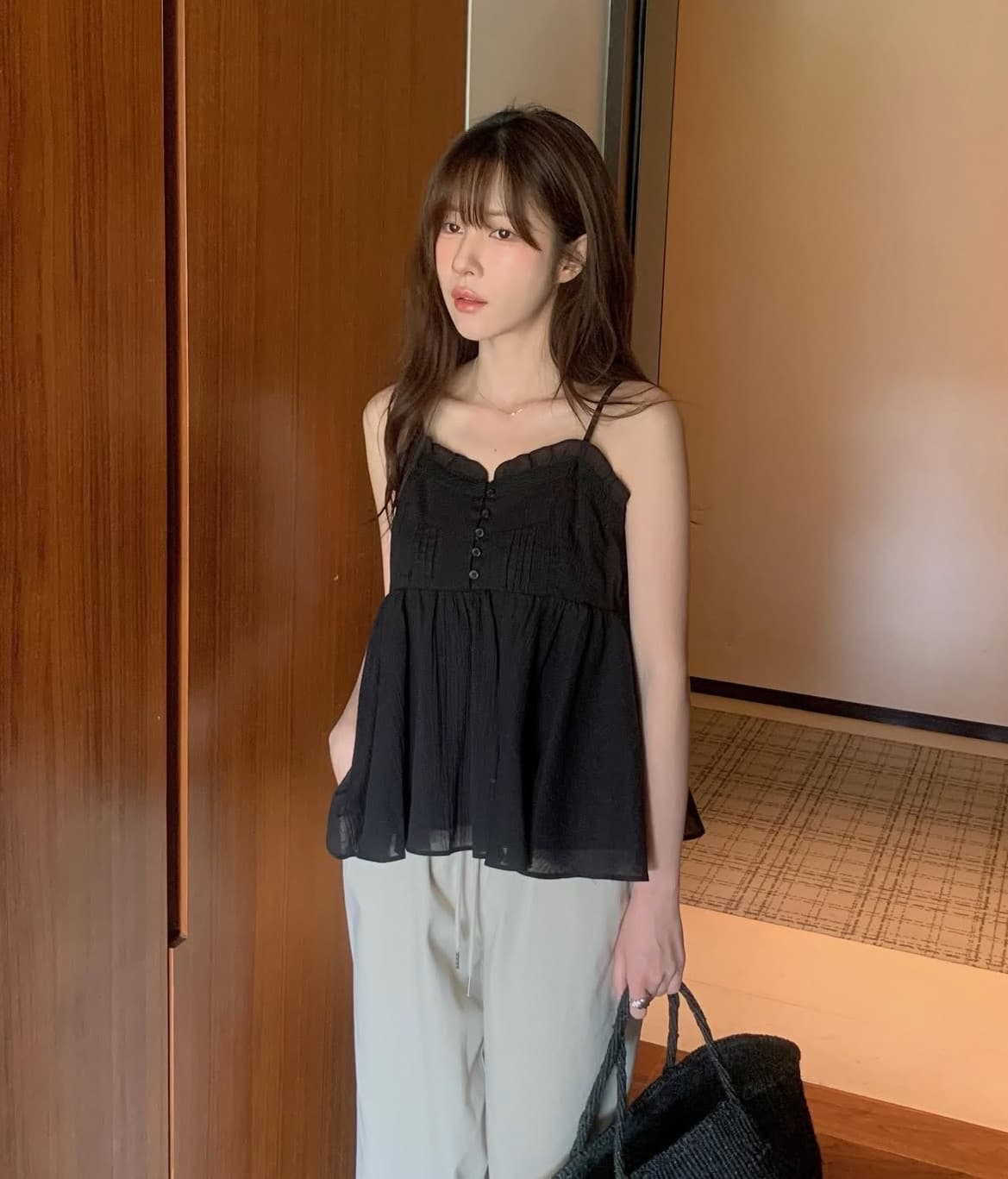 있음 선적 사이즈 업데이트 한국 chic 여름 새로운 부드러운 바람 달콤함 레이스 품격 연령 감소 캐미솔 상세 이미지 31