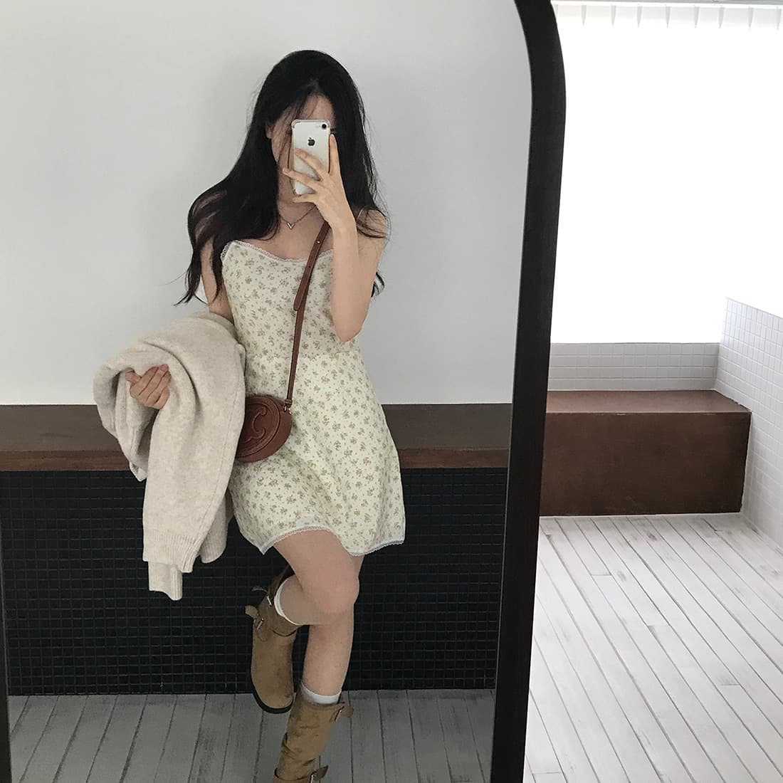 있음 선적 사이즈 업데이트 한국 chic 여름 새로운 섹시함 프린트 레이스 다용도 슬립 드레스 상세 이미지 17
