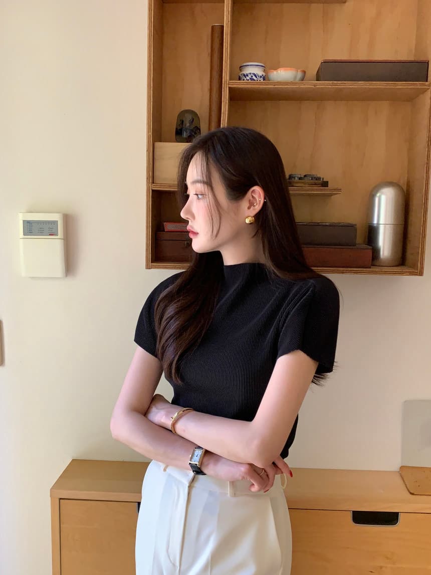 있음 선적 사이즈 업데이트 한국 chic 여름 프랑스식 패션 미니멀리즘 반팔 티셔츠 여성 몸매 가꾸기 슬림해 보이는 맨위 상세 이미지 30