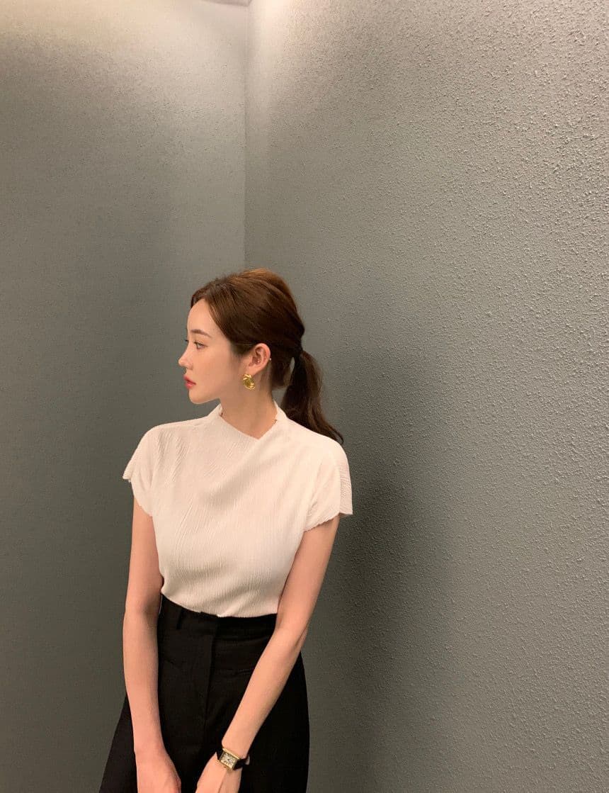있음 선적 사이즈 업데이트 한국 chic 여름 프랑스식 패션 미니멀리즘 반팔 티셔츠 여성 몸매 가꾸기 슬림해 보이는 맨위 상세 이미지 44