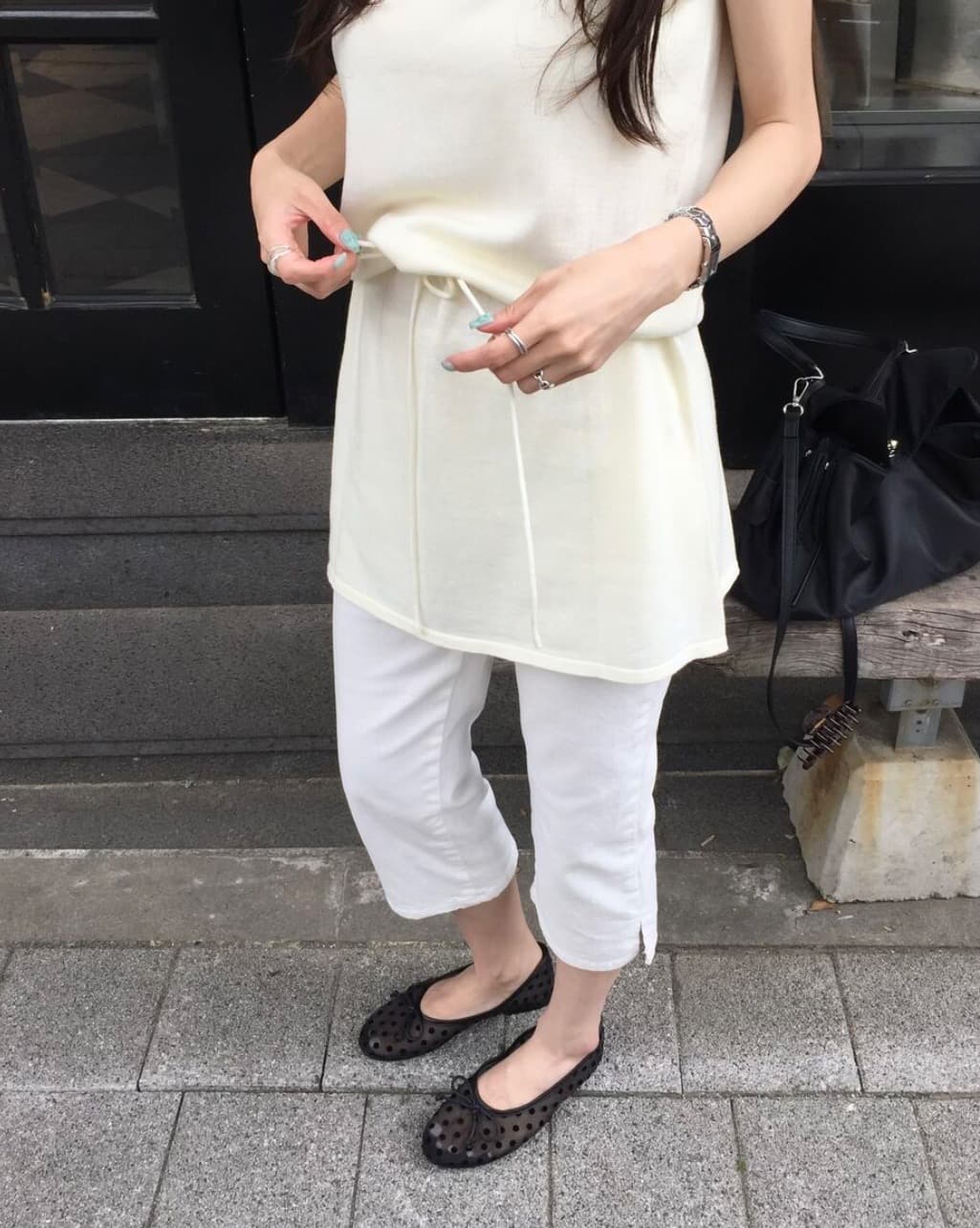 있음 선적 사이즈 업데이트 한국 chic 여름 품격 펌프 로프 허리 수축 슬림해 보이는 민소매 짧은 드레스 상세 이미지 18