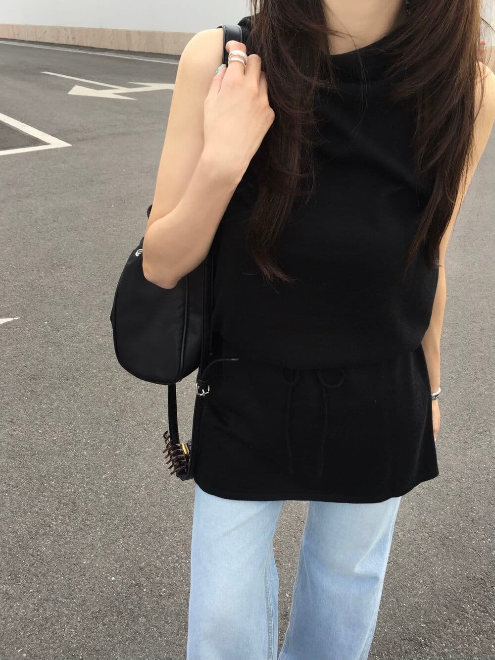 있음 선적 사이즈 업데이트 한국 chic 여름 품격 펌프 로프 허리 수축 슬림해 보이는 민소매 짧은 드레스 상세 이미지 29