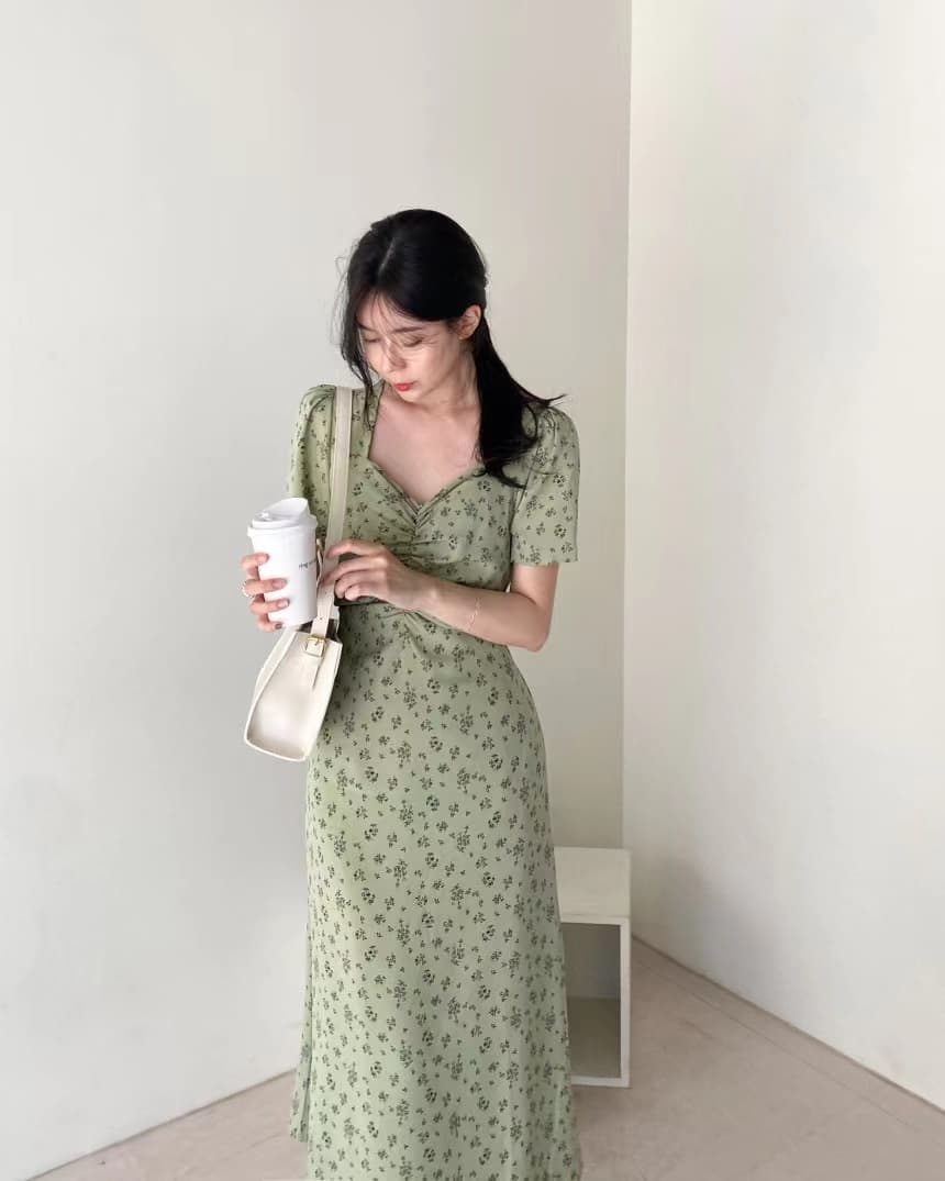 있음 선적 사이즈 업데이트 chic 작은 심장 기계 레이스업 홀로우 아웃 백리스 여성 드레스 허리 수축 쉬폰 꽃무늬 치마 상세 이미지 8