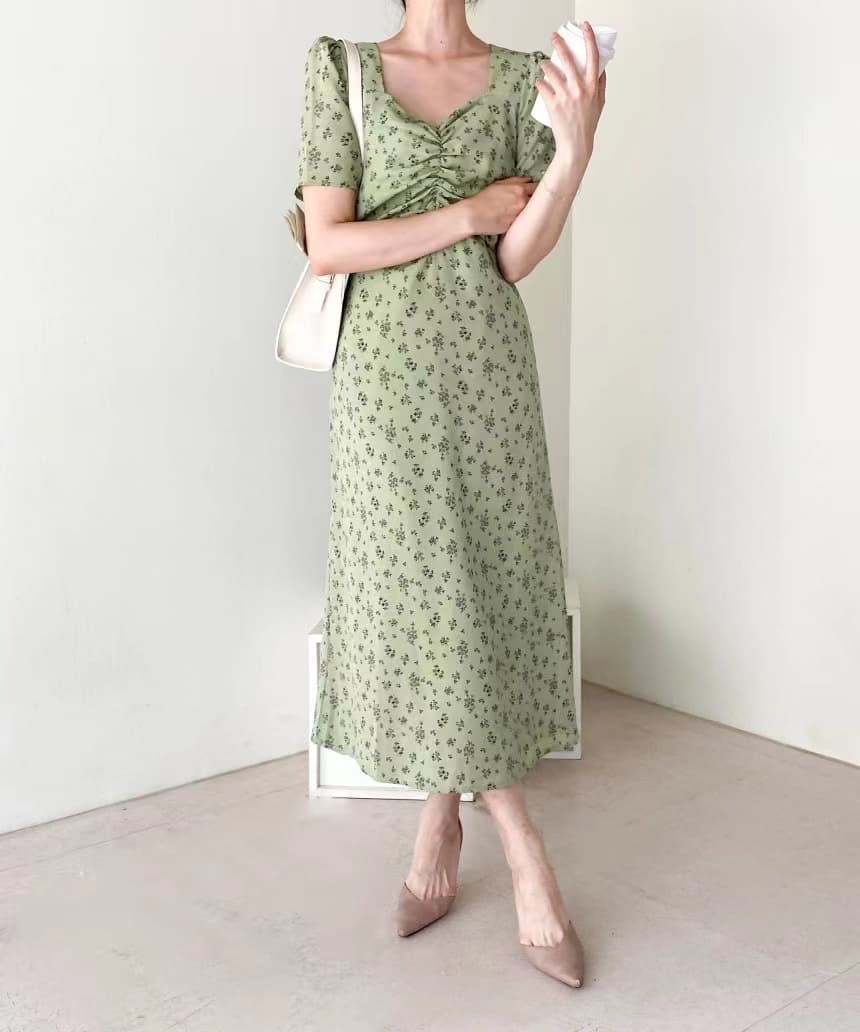 있음 선적 사이즈 업데이트 chic 작은 심장 기계 레이스업 홀로우 아웃 백리스 여성 드레스 허리 수축 쉬폰 꽃무늬 치마 상세 이미지 9
