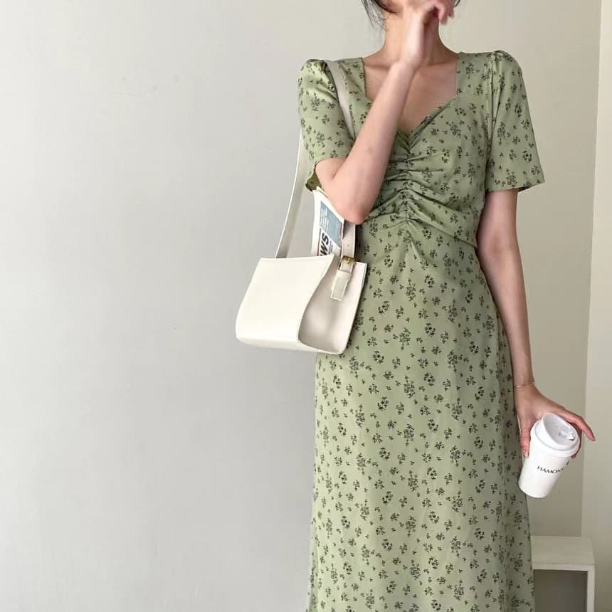 있음 선적 사이즈 업데이트 chic 작은 심장 기계 레이스업 홀로우 아웃 백리스 여성 드레스 허리 수축 쉬폰 꽃무늬 치마 상세 이미지 10