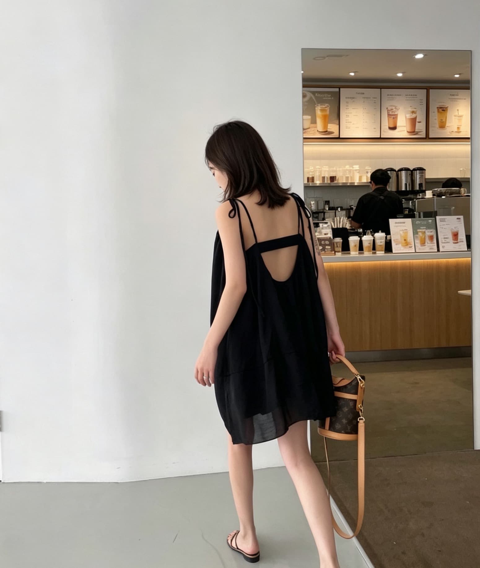 있음 선적 사이즈 업데이트 한국 chic 여름 새로운 휴가 바람 섹시함 백리스 슬립 드레스 상세 이미지 1