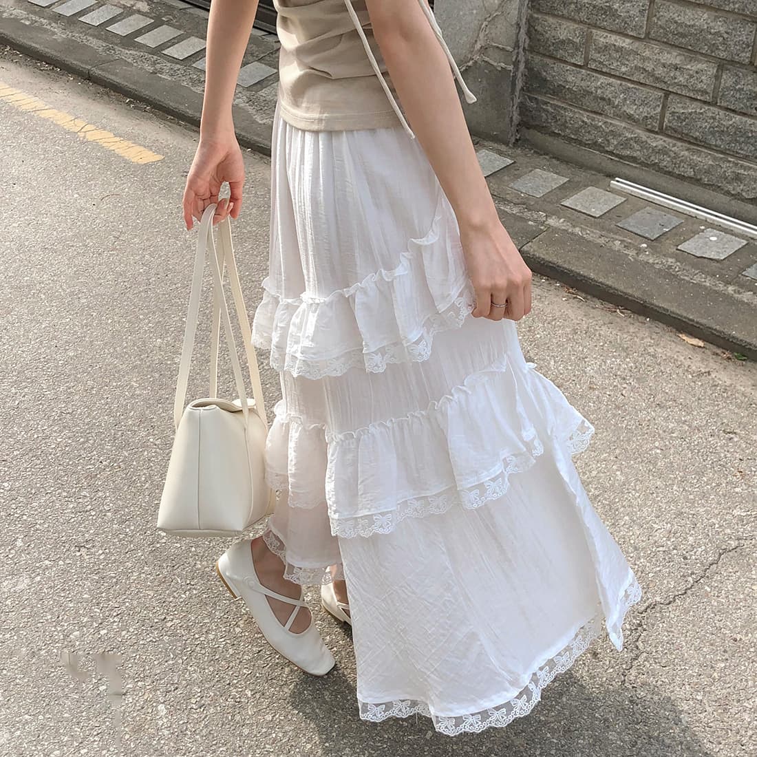 있음 선적 사이즈 업데이트 한국 chic 여름 새로운 순수한 욕망 바람 오프숄더 보트넥 허리 수축 슬림해 보이는 맨위 상세 이미지 13