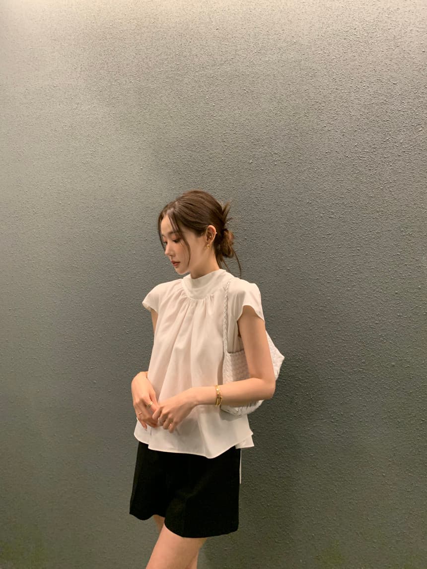 있음 선적 사이즈 업데이트 한국 chic 여름 새로운 프랑스식 디자인 센스 뒤로 스트랩 품격 셔츠 상세 이미지 10