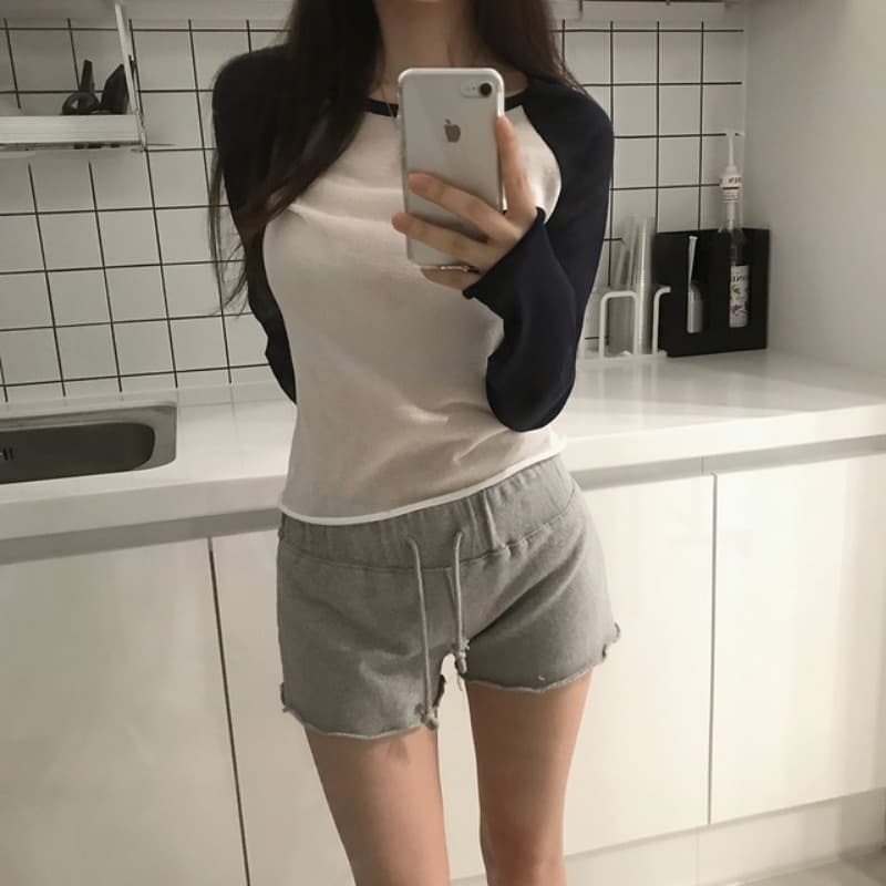 있음 선적 사이즈 업데이트 한국 chic 여름 새로운 얇은 스타일 통기성 패치워크 색상 품격 슬림해 보이는 니트 스웨터 이미지 4