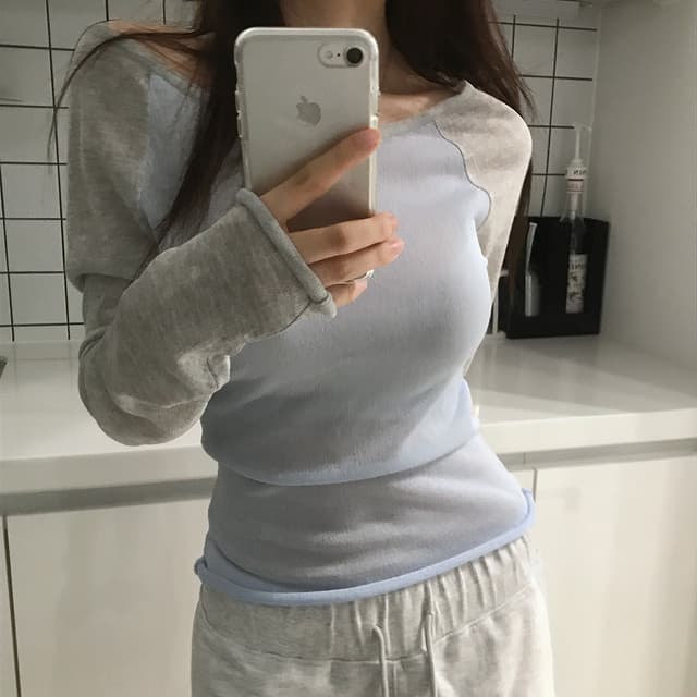 있음 선적 사이즈 업데이트 한국 chic 여름 새로운 얇은 스타일 통기성 패치워크 색상 품격 슬림해 보이는 니트 스웨터 상세 이미지 7