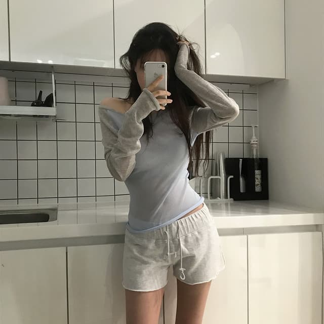 있음 선적 사이즈 업데이트 한국 chic 여름 새로운 얇은 스타일 통기성 패치워크 색상 품격 슬림해 보이는 니트 스웨터 상세 이미지 12