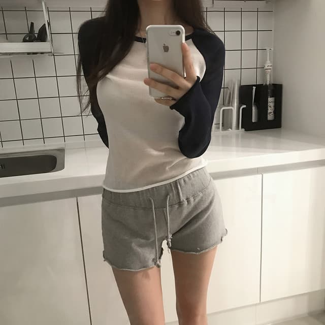 있음 선적 사이즈 업데이트 한국 chic 여름 새로운 얇은 스타일 통기성 패치워크 색상 품격 슬림해 보이는 니트 스웨터 상세 이미지 15
