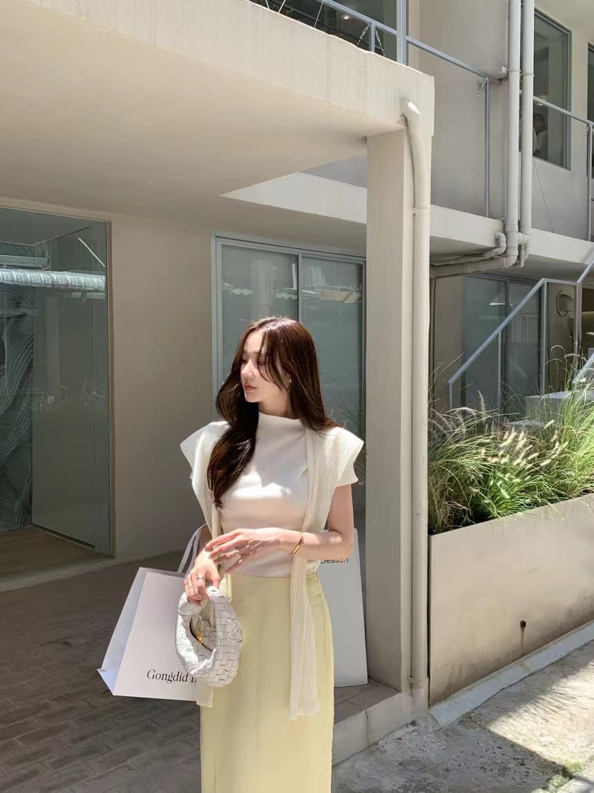 있음 선적 사이즈 업데이트 한국 chic 프랑스식 미니멀리즘 이후 트임 반신 스커트 여성 하이웨이스트 슬림해 보이는 롱 스커트 상세 이미지 6