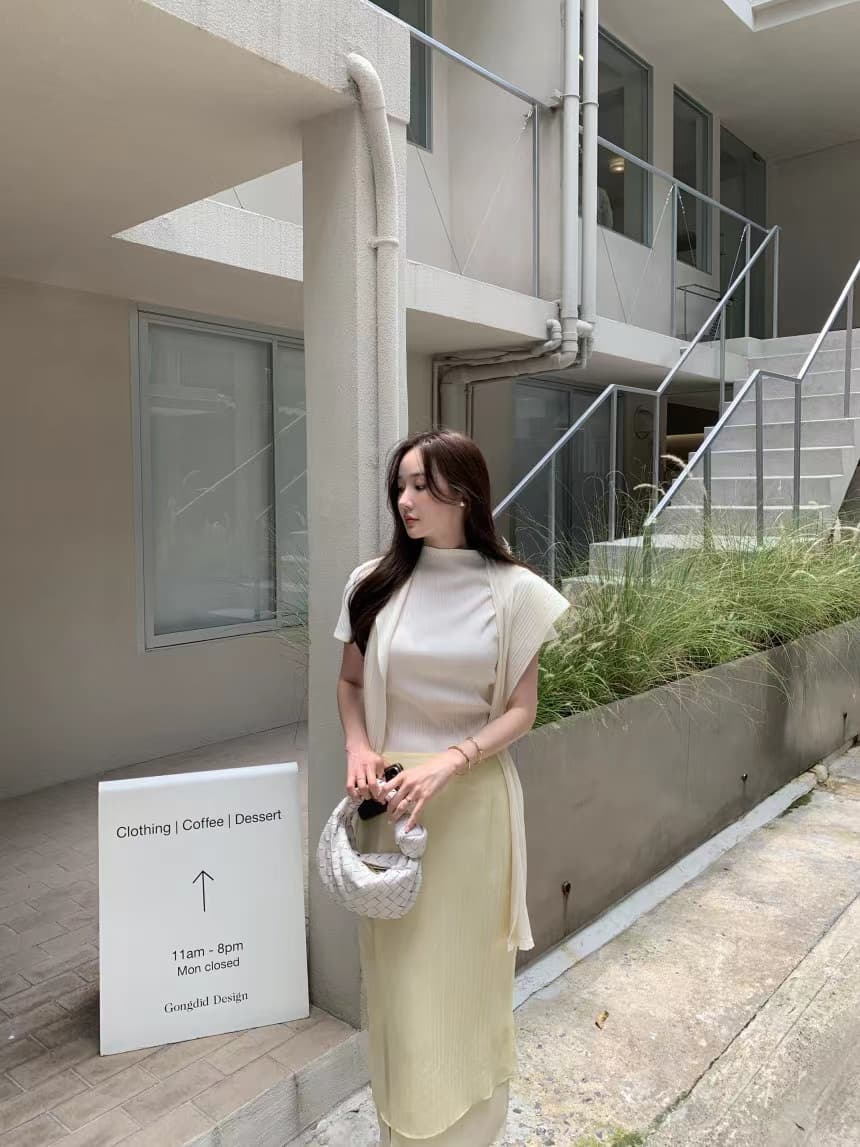 있음 선적 사이즈 업데이트 한국 chic 프랑스식 미니멀리즘 이후 트임 반신 스커트 여성 하이웨이스트 슬림해 보이는 롱 스커트 상세 이미지 12