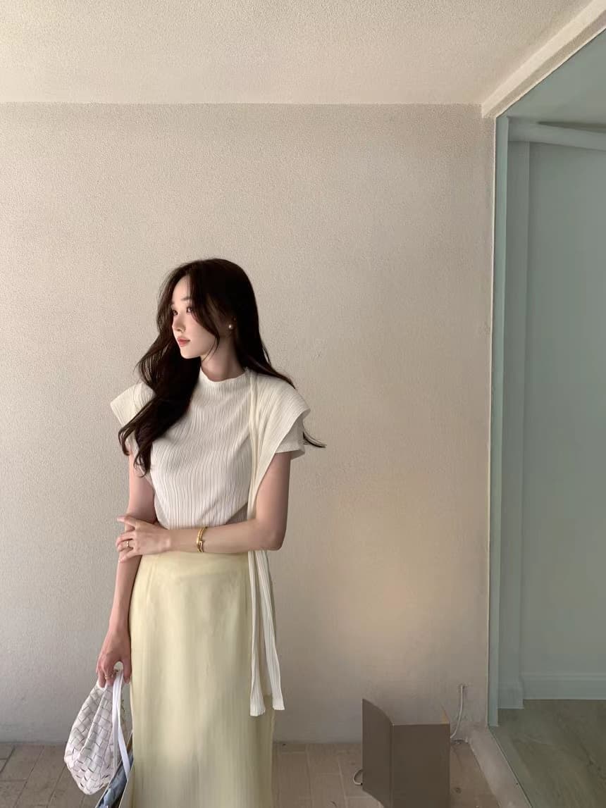 있음 선적 사이즈 업데이트 한국 chic 프랑스식 미니멀리즘 이후 트임 반신 스커트 여성 하이웨이스트 슬림해 보이는 롱 스커트 상세 이미지 14