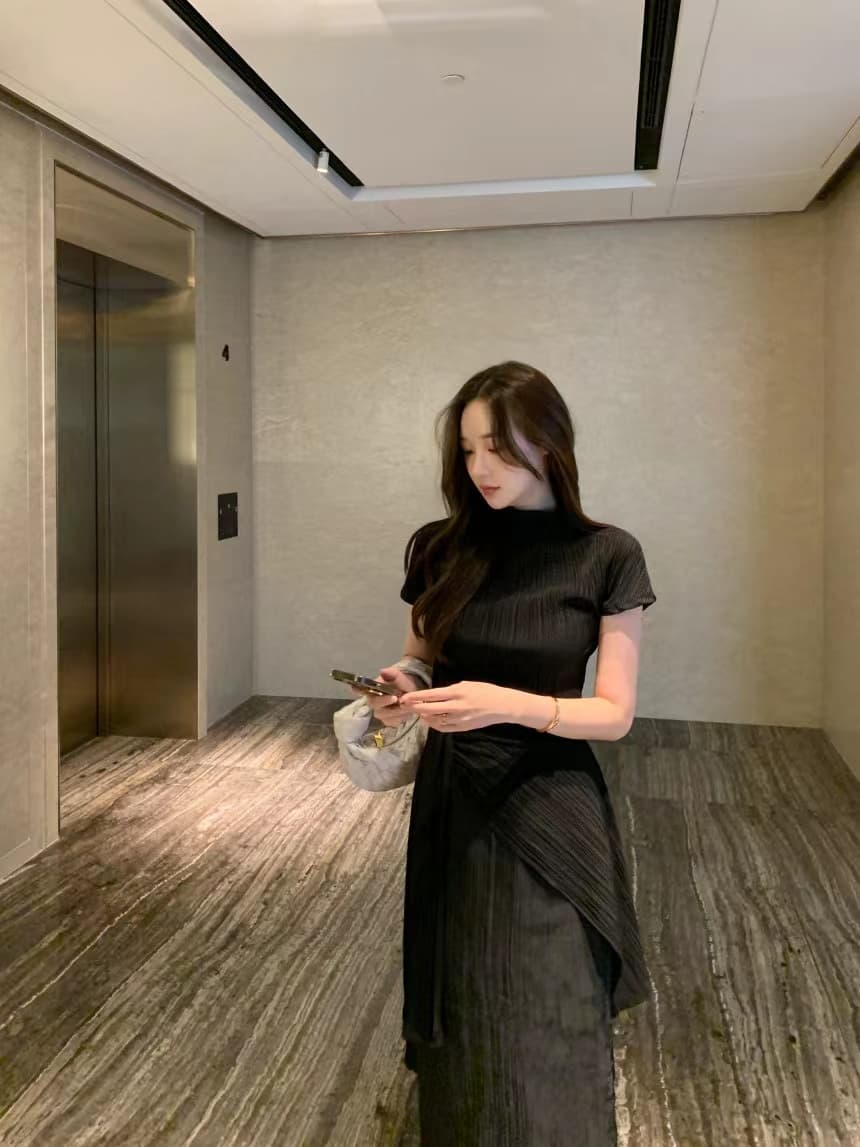 있음 선적 사이즈 업데이트 한국 chic 프랑스식 미니멀리즘 이후 트임 반신 스커트 여성 하이웨이스트 슬림해 보이는 롱 스커트 상세 이미지 23