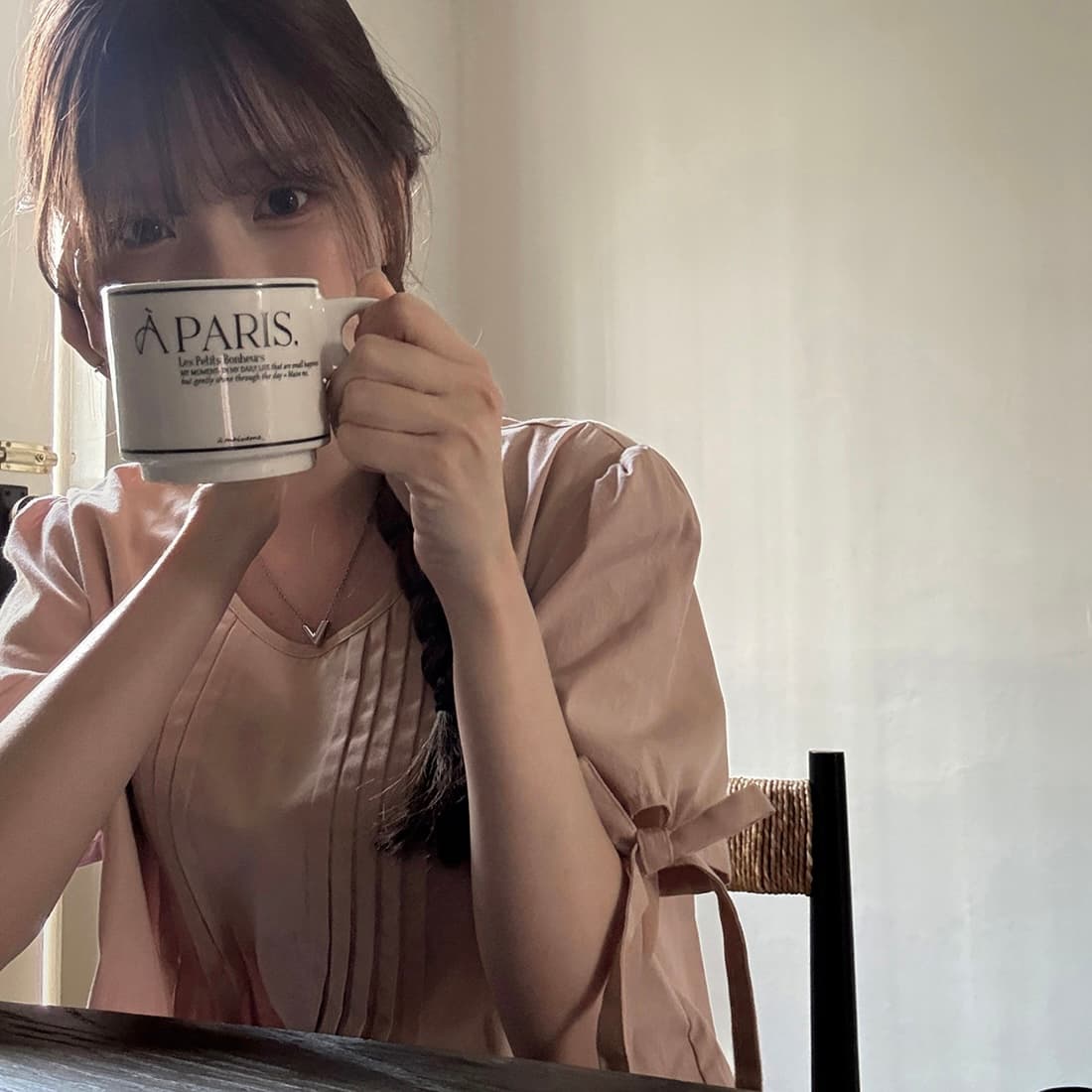 있음 선적 사이즈 업데이트 한국 chic 여름 새로운 프랑스식 커프스 레이스업 품격 주름 미니멀리즘 반팔 셔츠 상세 이미지 57