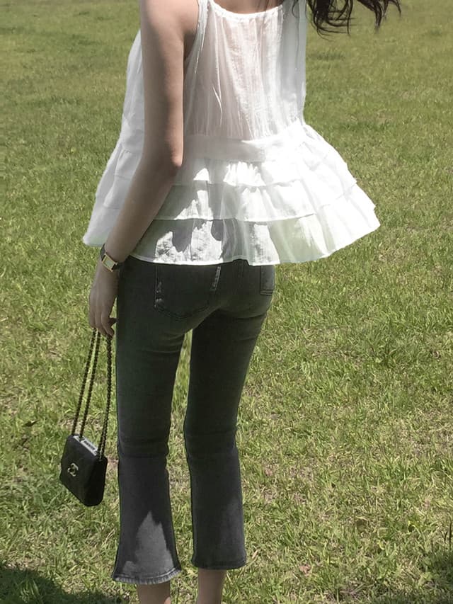 있음 선적 사이즈 업데이트 한국 chic 여름 새로운 얇은 스타일 달콤함 품격 다중 레이어 레이스 진자 캐미솔 상세 이미지 24