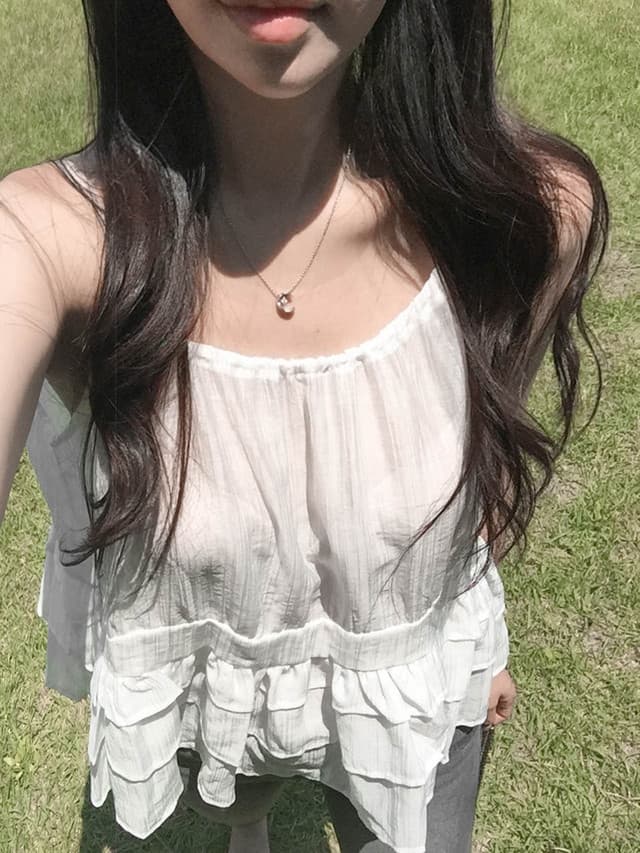 있음 선적 사이즈 업데이트 한국 chic 여름 새로운 얇은 스타일 달콤함 품격 다중 레이어 레이스 진자 캐미솔 상세 이미지 25