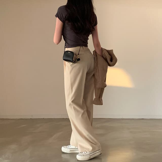 있음 선적 사이즈 업데이트 chic 미니멀리즘 라운드 넥 기초 섹션 반팔 티셔츠 여성 편안함 다용도 슬림해 보이는 맨위 상세 이미지 10