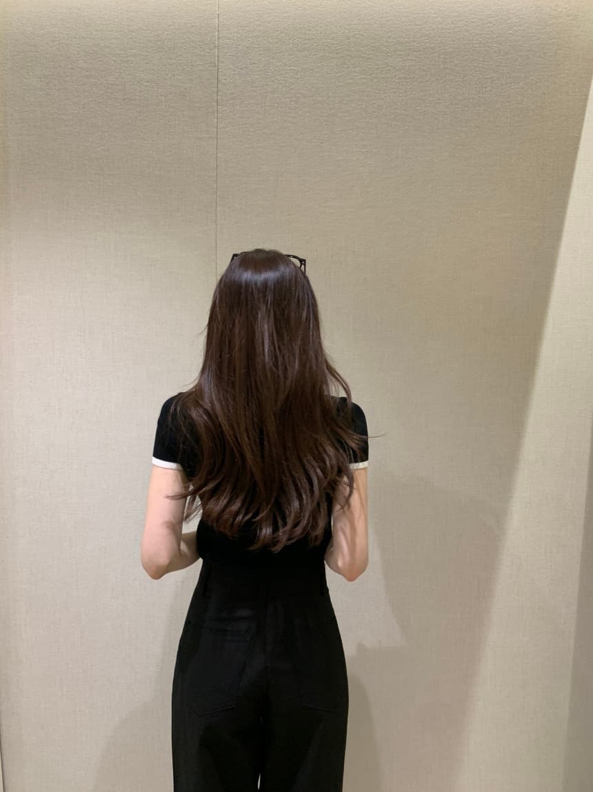 있음 선적 사이즈 업데이트 한국 chic 여름 새로운 얇은 스타일 프랑스식 배색 품격 반팔 니트 스웨터 상세 이미지 14