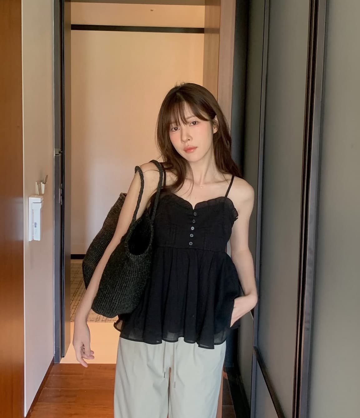 있음 선적 사이즈 업데이트 한국 chic 여름 새로운 부드러운 바람 달콤함 레이스 품격 연령 감소 캐미솔 상세 이미지 43