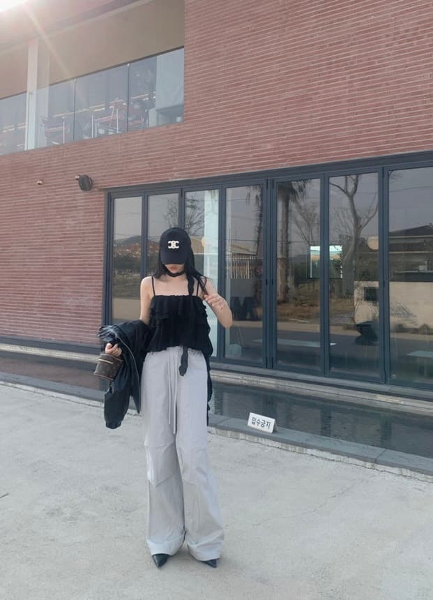 있음 선적 사이즈 업데이트 한국 chic 여름 새로운 프랑스식 달콤함 프릴 행침 목 레이스 캐미솔 상세 이미지 9