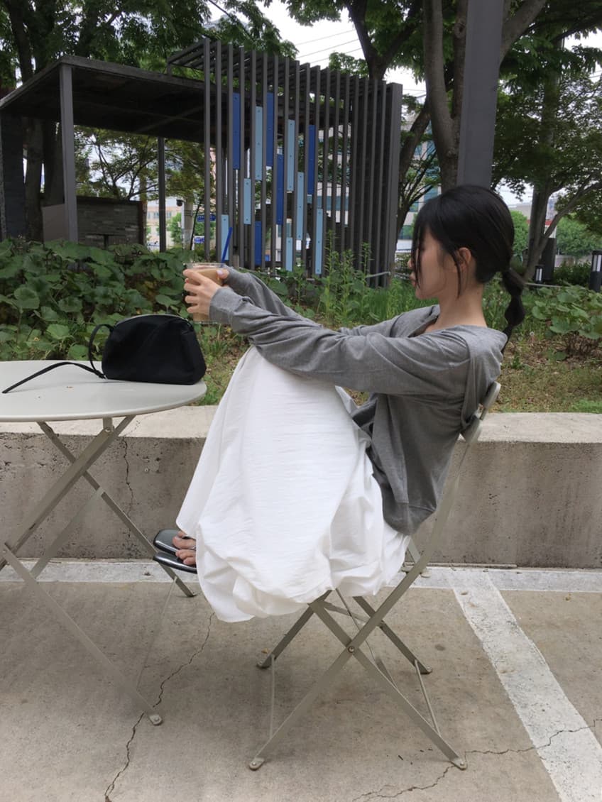 한국 chic 여름 새로운 ins 디자인 센스 주름 허리밴드 롱 코트 슬림해 보이는 반신 스커트 상세 이미지 8