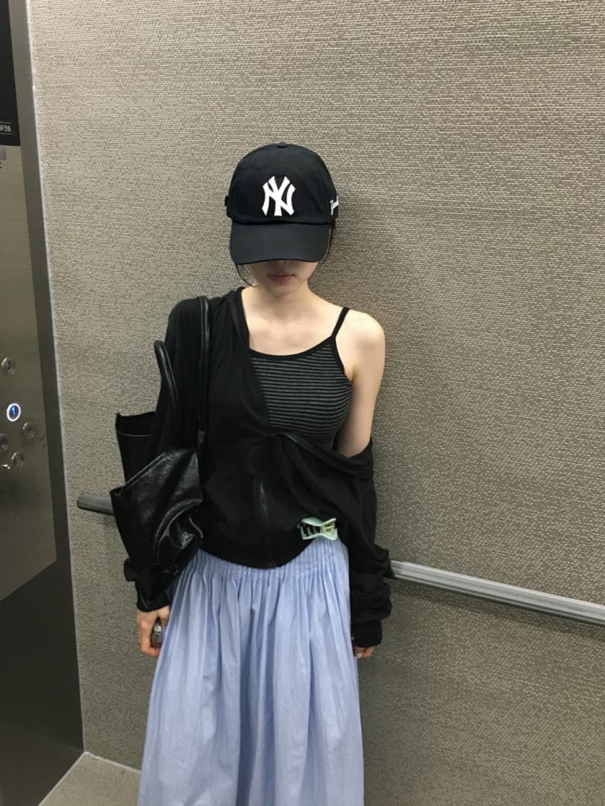 한국 chic 여름 새로운 ins 디자인 센스 주름 허리밴드 롱 코트 슬림해 보이는 반신 스커트 상세 이미지 22