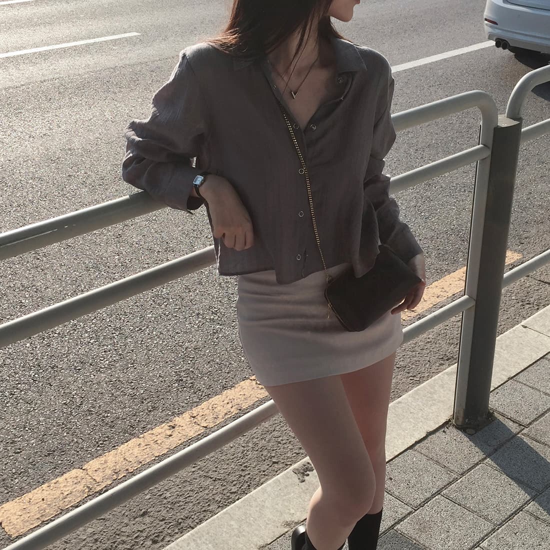 있음 선적 사이즈 업데이트 한국 chic 여름 새로운 한 부서 얇은 스타일 다용도 품격 긴팔 셔츠 상세 이미지 5